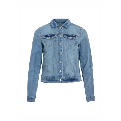 Afbeelding van VILA GEKNÖPFTE Spijkerjas, Dames, Maat: XS, Light blue denim