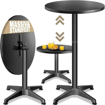 Afbeelding van CASARIA Statafel Inklapbar 2in1 Verstelbar 70cm 115cm Zwart
