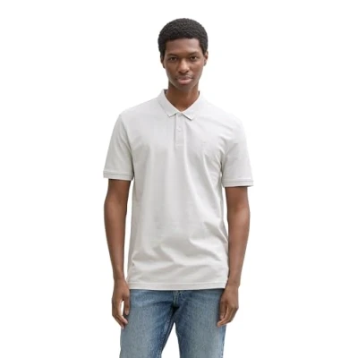 Afbeelding van TOM Tailor Denim Poloshirt, Heren, Maat: Medium, Chalk grey