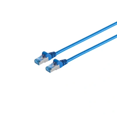 Afbeelding van S/FTP CAT6A 10 Gigabit Netwerkkabel CU 1 meter Blauw