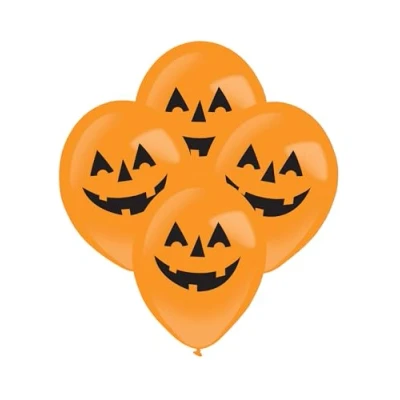 Afbeelding van Amscan Latex Ballonnen LED Pumpkin 27.5 cm (4 stuks) Halloween Decoratie Versiering
