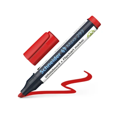 Afbeelding van 10x Schneider whiteboard + flipchart marker Maxx 293 rood