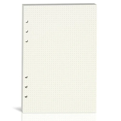Afbeelding van A5 Dot Papier, 100GSM dik, 6 gaats geperforeerd, gestippeld papier navulling voor Filofax Planner/Binders/Organizer, 80 vellen (160 pagina&#039;s), 8,25x5,6 inch, beige (1)