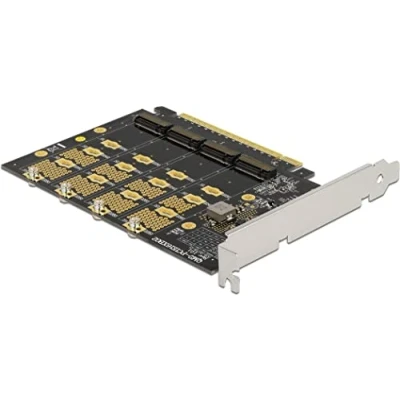 Afbeelding van Delock 89017 PCI Express x16 kaart naar 4 x interne NVMe M.2 Key M Bifurcatie