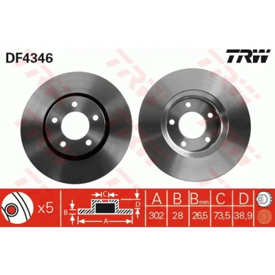 Afbeelding van Trw Remschijf DF4346