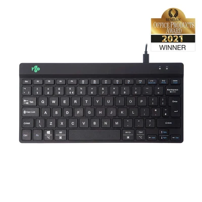 Afbeelding van R Go Compact Break Toetsenbord, Met pauze indicator, Ergonomiche mini USB keyboard, QWERTY (UK), Bedraad, Zwart