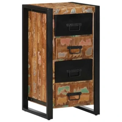 Afbeelding van vidaXL Ladekast 40x40x90 cm massief gerecycled hout meerkleurig