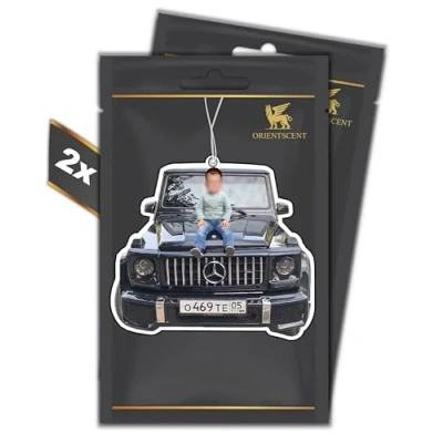 Afbeelding van G Mode Motief geurboom, luchtverfrisser, automatische geurdispenser voor de auto, grappige tuning, auto luchtverfrisser geurhanger, geurboomset (Engelse pear &amp; Freesia, 2 stuks)