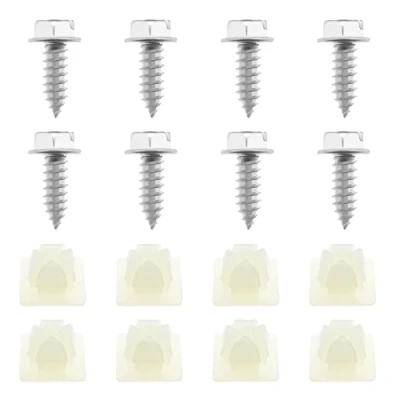 Afbeelding van ECSiNG 8 Stks Kentekenplaat Schroef Met Insert Bevestigingsset Rvs Nummerplaat Schroeven Auto Accessoires