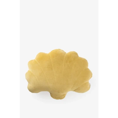 Afbeelding van Sissy Boy Geel schelpvormig velvet kussen (Onesize, Katoen)