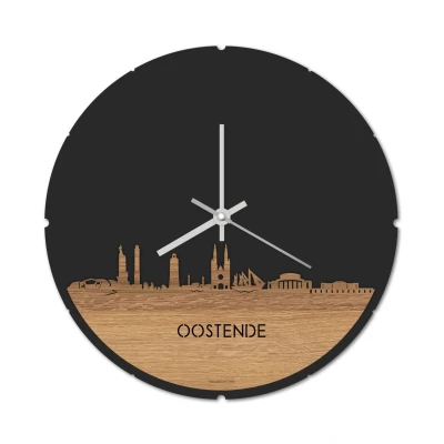 Afbeelding van Skyline Klok Rond Oostende Eiken
