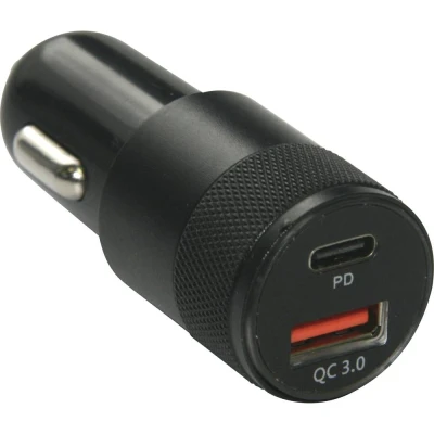 Afbeelding van IWH Quick dual USB C auto laadstekker 3A Stroombelasting (max.): 3 A 12 V, 24 V