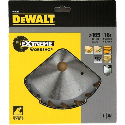 Afbeelding van DeWalt Accessoires Cirkelzaagblad (accu/invalzaag), 165x20x18t, wisseltand, kerf 2,0mm, Snel langszagen DT1089 QZ