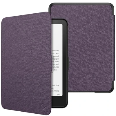 Afbeelding van FINTIE Hoesje voor 7 inch gloednieuwe Kindle Paperwhite (12e generatie) 2024 release &amp; Colorsoft Signature Edition, slanke lichtgewicht PU lederen beschermhoes met Auto Sleep/Wake, Paars