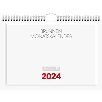 Afbeelding van BRUNNEN Maandkalender 2024 1 pagina = maand A4 liggend wit