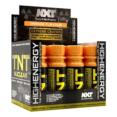 Afbeelding van NXT Nutrition TNT Nuclear Shots Pre Workout Drink 12 x 60ml Oranje