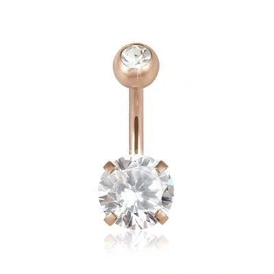 Afbeelding van GD GOED.designs EST. 2015 navelpiercing chirurgisch staal 316L roségoud waterproof I Echte kristallen voor dames sieraden