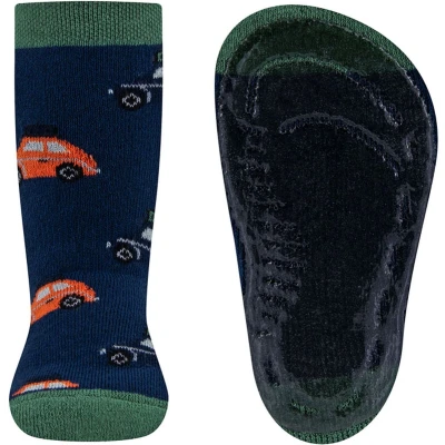 Afbeelding van Ewers Antislipsok Autos Donkerblauw/Oranje Donkerblauw&amp;Groen Siliconenzool 19/20