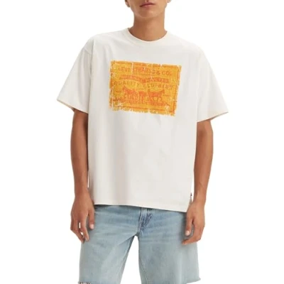 Afbeelding van Levi&#039;s heren Vintage T shirt met print in de kleur Gebroken wit, maat: L