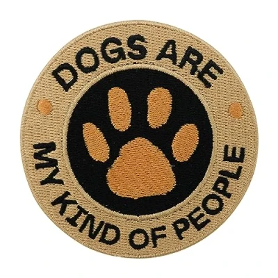 Afbeelding van Patch om op te strijken Dogs are my Kind of People hondenpatches, dierenopstrijker, ronde pootpatches Finally Home