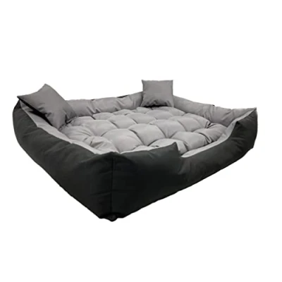 Afbeelding van Ecco Honden en kattenbed met kussen Binnenmaat: 60x50 / Buitenmaat: 75x65cm Grijs Zwart
