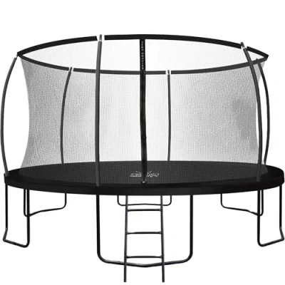 Afbeelding van Zero Gravity Outdoor Trampoline Ø 244, 305, 366, 427cm TÜV GS geteste tuintrampoline incl. ladder Stormbestendig in 5 minuten opbouwvideo (427cm / 14ft Black)