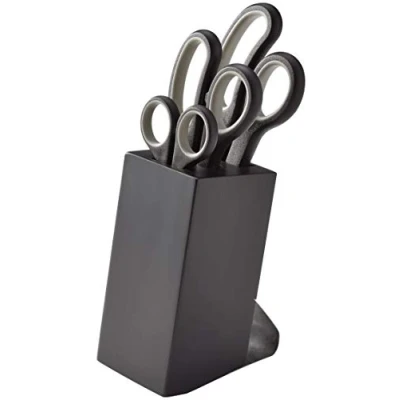 Afbeelding van Judge Set van 3 scharen met schaarblok, rechtshandige schaar zachte handgrepen en roestvrijstalen messen, 6cm, 8cm 10cm, vaatwasmachinebestendig 25 jaar garantie