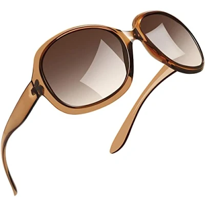 Afbeelding van Joopin Zonnebril Dames Gepolariseerde UV400 Bescherming Vintage Mode Oversized Vierkant Grote Zonnebrillen Vrouwen (Lichtbruin)