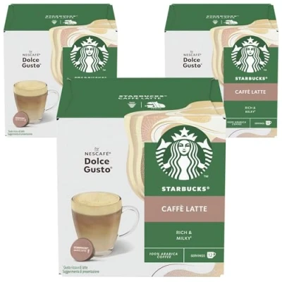 Afbeelding van Starbucks Caffe Latte van Nescafe Dolce Gusto Koffiepads (Pack 3 dozen)