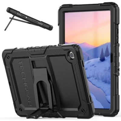 Afbeelding van TECHGEAR ArmourSHIELD Hoesje voor Samsung Galaxy Tab A9 Plus 11 inch 2023 (SM X210 / SM X215) Full Body Stoer Schokbestendig Robuust met Opvouwbare Stand &amp; Schermbeschermer, Kinderscholen