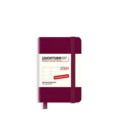 Afbeelding van LEUCHTTURM1917 367645 weekkalender mini (A7) 2024, Port Red, Duits, 12 maanden