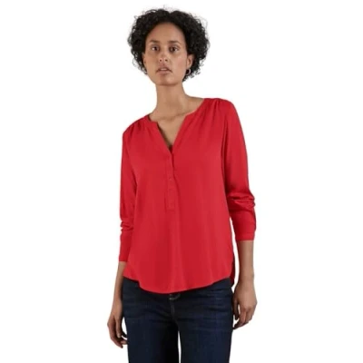 Afbeelding van STREET ONE Basic blouse in effen kleur, rood (mandarijnrood), 36