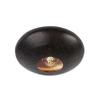 Afbeelding van QAZQA Smart plafondlamp zwart met goud 40 cm incl. Wifi G95