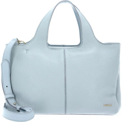 Afbeelding van FURLA Leren Handtas Schoudertas Elsa Tote Artemisia Lichtblauw
