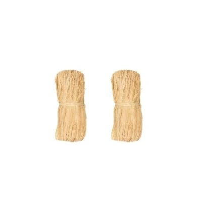 Afbeelding van La Cordeline Raphia 100% natuurlijk, 2 x 50 g, voor het binden van planten, knutselen, geschenkverpakking, doe zelf decoratie