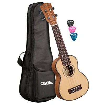 Afbeelding van Cascha HH 2148L linkshandige solid top sopraan ukelele set