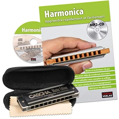 Afbeelding van Cascha HH 1630 FR Master Edition Blues harmonica set (+ Frans boek)