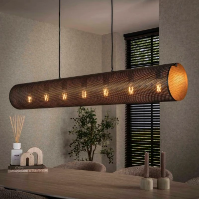 Afbeelding van Fraaai Selena hanglamp 7L koker X mesh Metaal