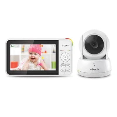 Afbeelding van VTECH VM924 babyfoon met camera, 5 inch video babymonitor, 31 uur batterijduur, 300 m bereik, HD nachtzicht, 2 weg talk temperatuursensor