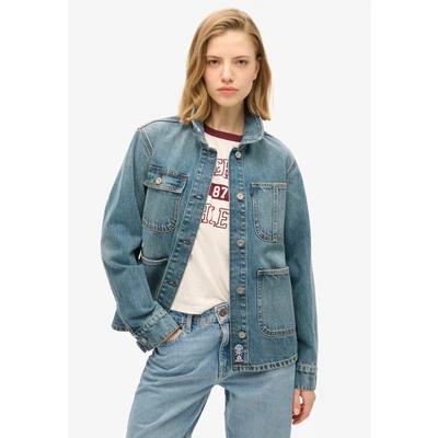 Afbeelding van Superdry Embroidered Chore Spijkerjas, Dames, Maat: 44, Fulton vintage blue