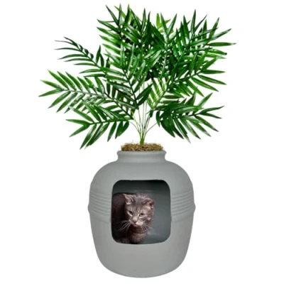 Afbeelding van Good Pet Stuff Verborgen kattenbak, grijs, groot (HL3)