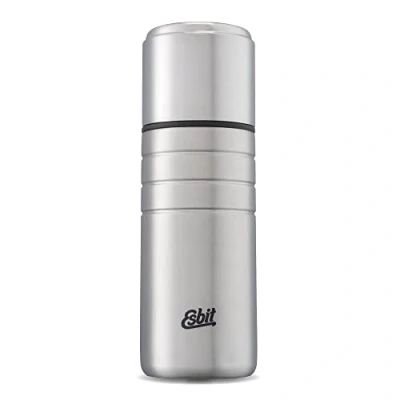 Afbeelding van Esbit Majoris Thermosfles, roestvrij staal, BPA vrij, zwart en zilver, 1 liter meer, thuis, op kantoor onderweg
