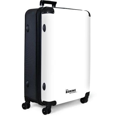 Afbeelding van NoBoringSuitcases.com® Koffer groot Reiskoffer lichtgewicht Wit Effen Rolkoffer met 4 wielen Grote trolley XL 98 liter bagage