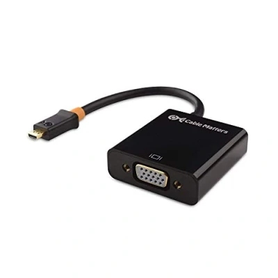 Afbeelding van Cable Matters Micro HDM naar VGA adapter (Micro HDMI converter) in zwart