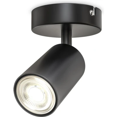 Afbeelding van B.K.Licht Opbouwspot plafondspot met 1 lichtpunt zwarte spot GU10 fitting draaibar kantelbaar wandspots excl.