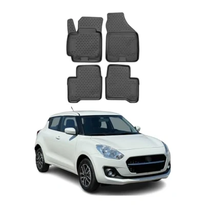 Afbeelding van OMAC Rubberen vloermatten compatibel met Suzuki Swift 2016 2024 TPE automatten zwart 4 X