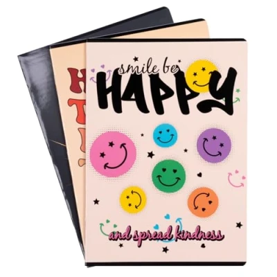 Afbeelding van gimboo Schoolschrift/formaat A4, 32/32 vellen, geruit, gemengd, verpakking van 3 stuks, gesorteerde motieven, voor kinderen, de eerste schooldag, met rand, witte kaarten, blauw geruit