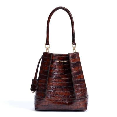 Afbeelding van Isabel Bernard Femme Forte Bruine Leren Handtas Dames 22.5cm IB21114 230