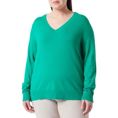 Afbeelding van Tommy Hilfiger Curve Trui, Dames, Maat: 46, Olympic green