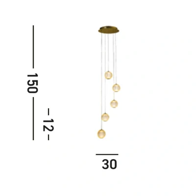 Afbeelding van Searchlight 5 lichts vide hanglamp Allure oosters 51481 5SB